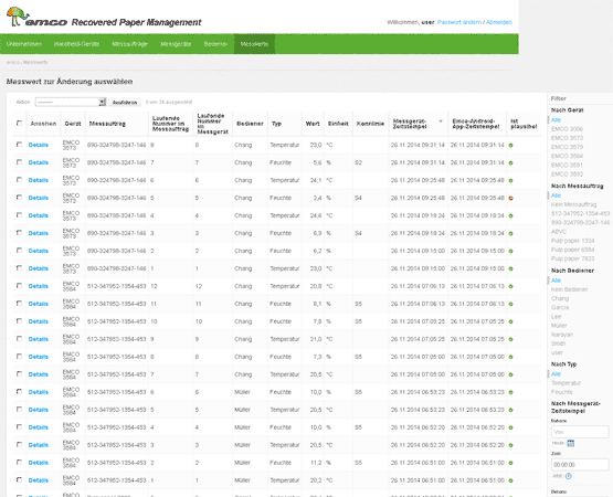 Web-Datenbank Benutzeroberfläche